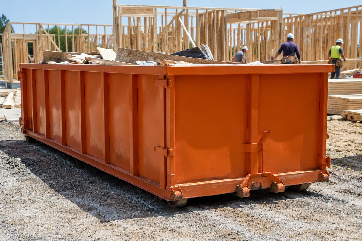 30 yard construction dumpster on a Cobb County job site